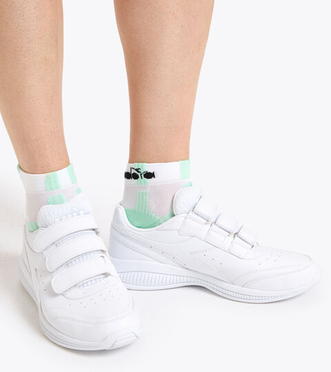 LIGHTWEIGHT QUARTER SOCKS, BLANC VIF Chaussettes de Running - Unisexe LIGHTWEIGHT QUARTER SOCKS BLANC VIF - Diadora